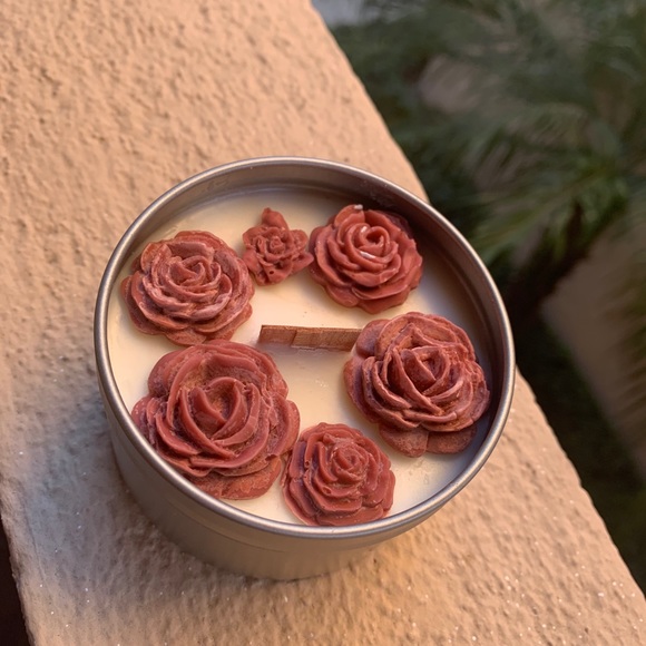 Handmade Soy Wax Candle “Rose” - Picture 3 of 6